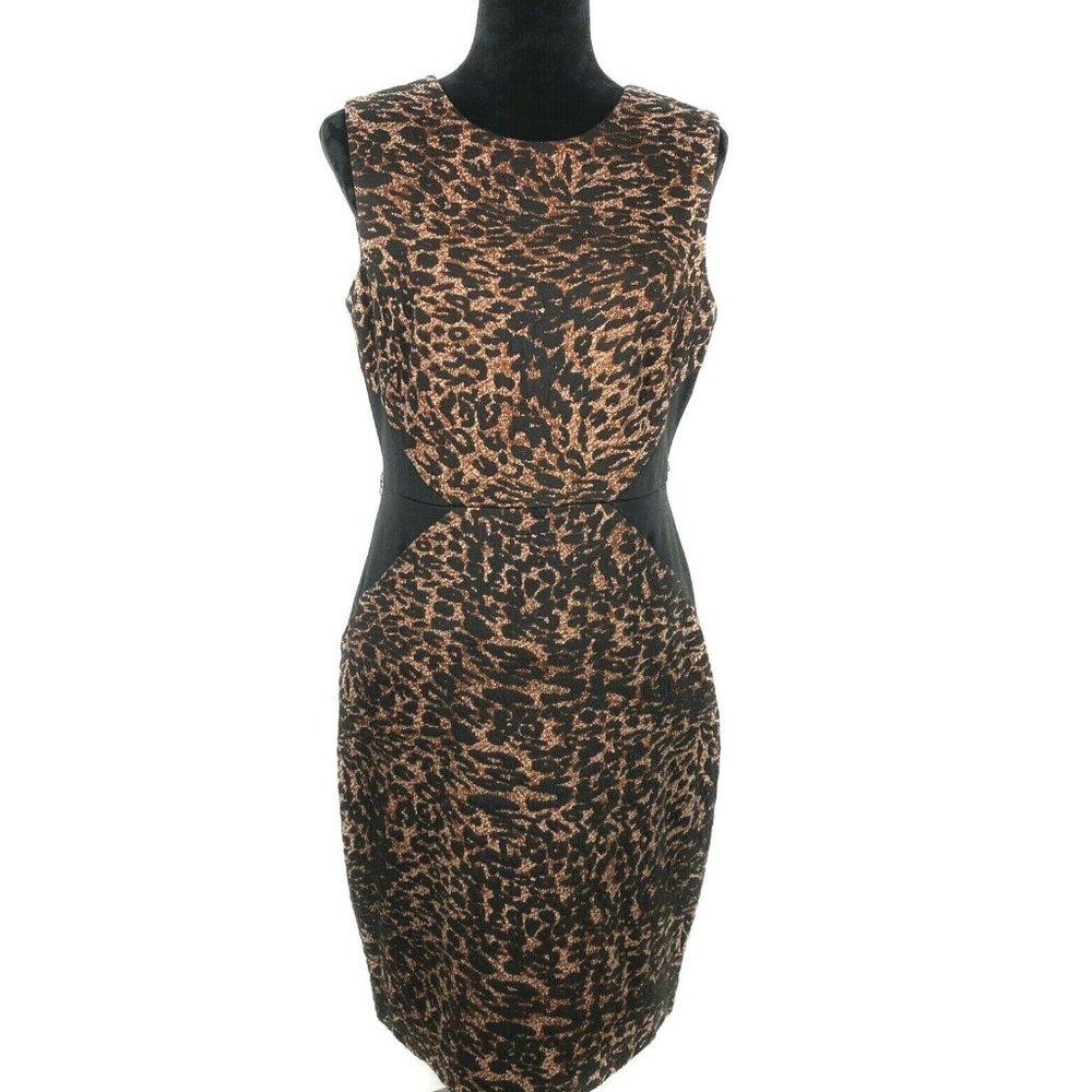 Calvin Klein Womens Bodycon Dress Sleeveless Brown